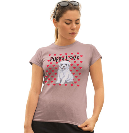 Maltese Puppy Love - Women's Fitted T-Shirt