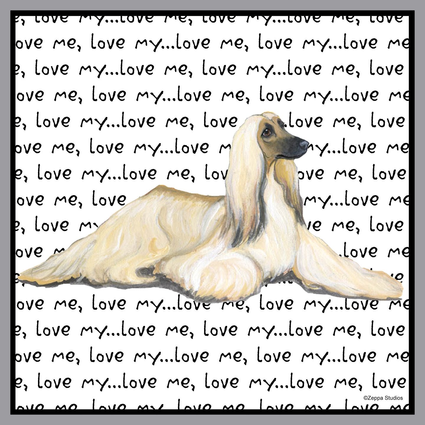 Afghan Hound Love Text - Adult Unisex T-Shirt