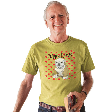 Bulldog Puppy Love - Adult Unisex T-Shirt