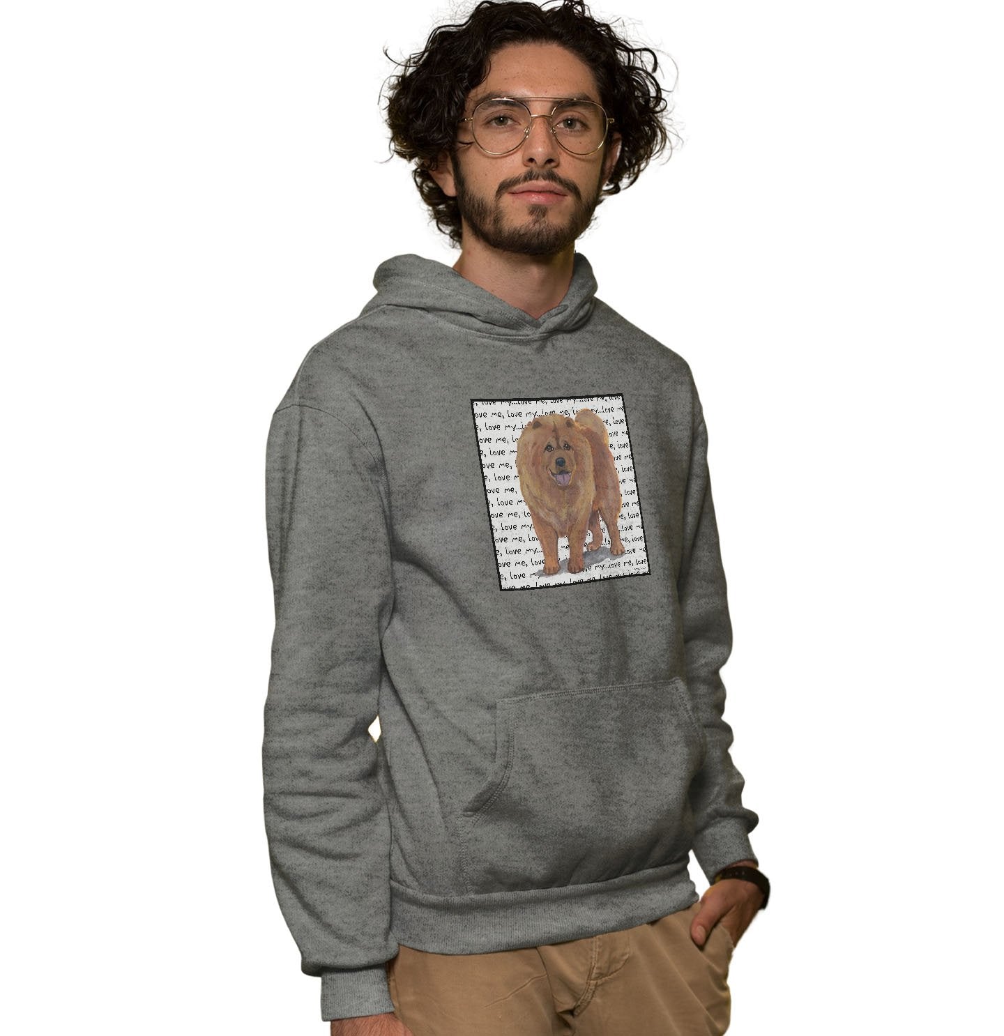 Animal Pride - Chow Chow Love Text - Adult Unisex Hoodie Sweatshirt