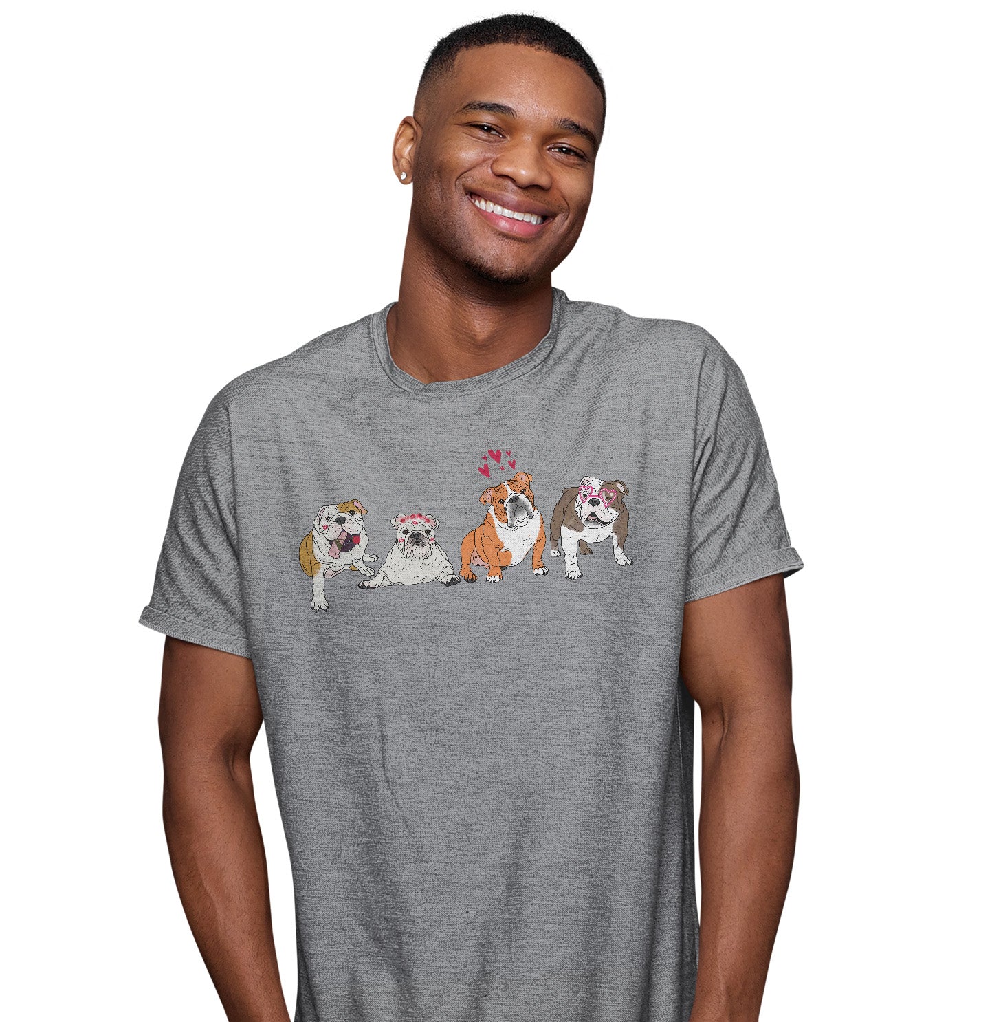 Bulldog Love Line Up - Adult Unisex T-Shirt