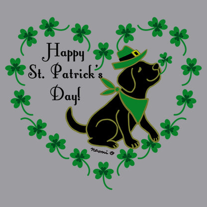 St. Patrick's Day Clover Heart Black Lab - Kids' Unisex T-Shirt