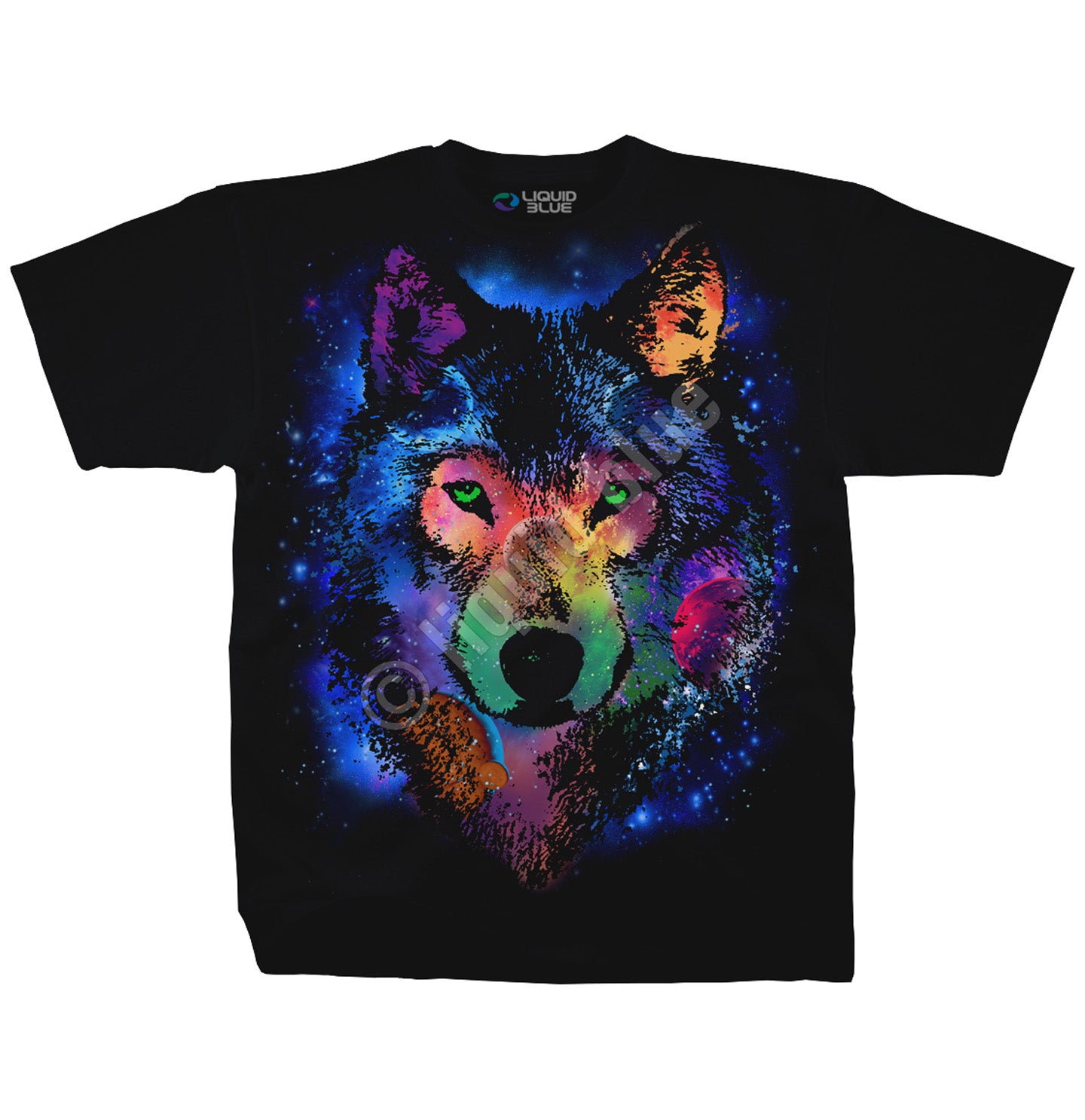 Liquid Blue - Cosmic Wolf - Adult Unisex T-Shirt