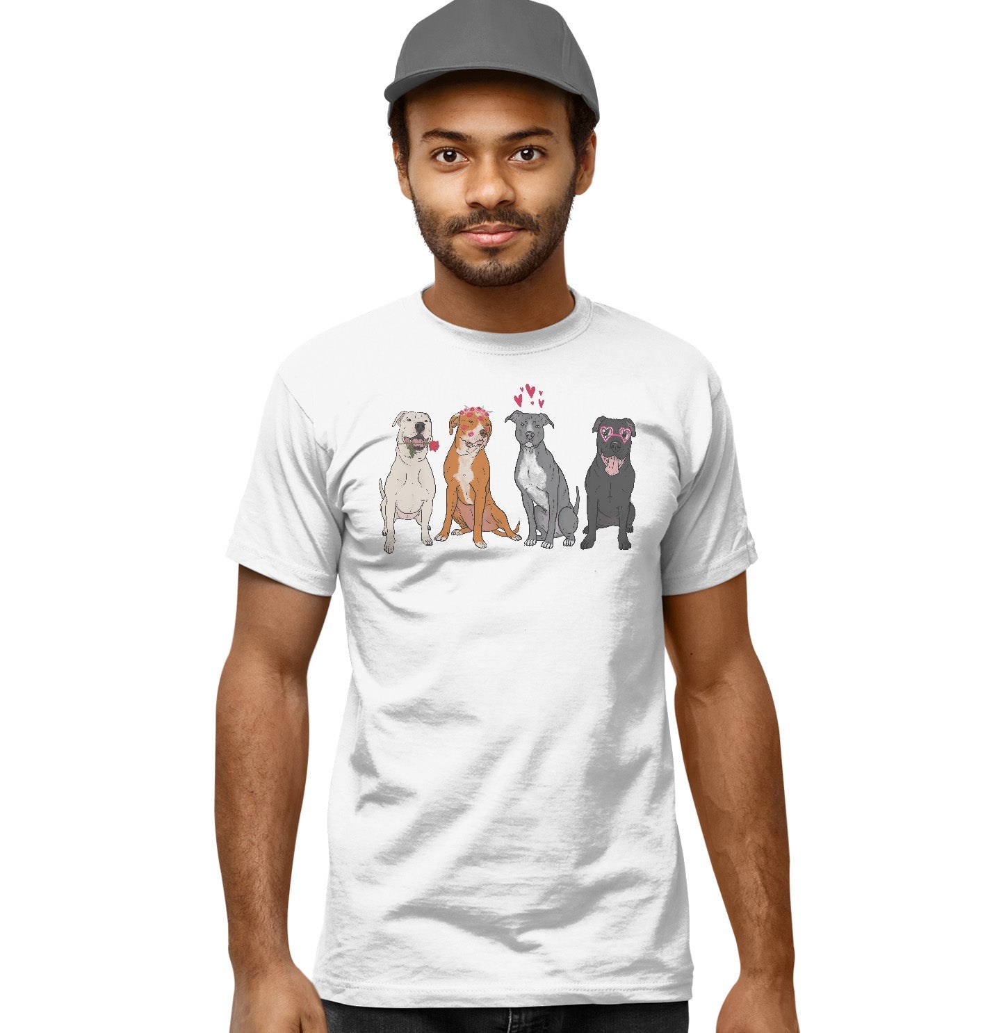 Pit Bull Love Line Up - Adult Unisex T-Shirt