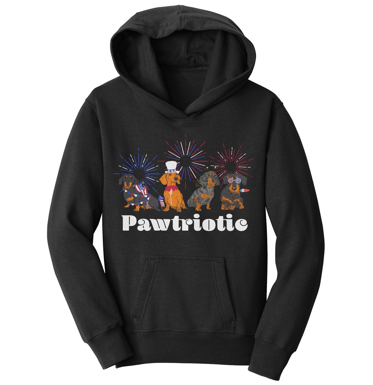 4th of July Patriotic Dachshund - Kids' Unisex Hoodie Sweatshirt