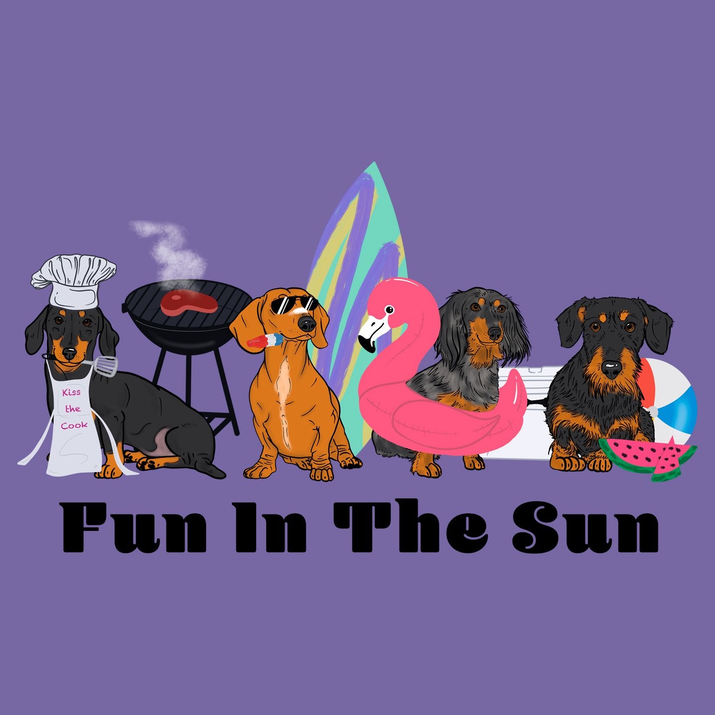 Summer Dachshunds - Women's Tri-Blend T-Shirt