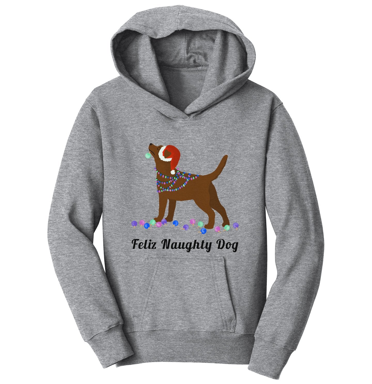 Feliz Naughty Dog Chocolate Lab - Kids' Unisex Hoodie Sweatshirt