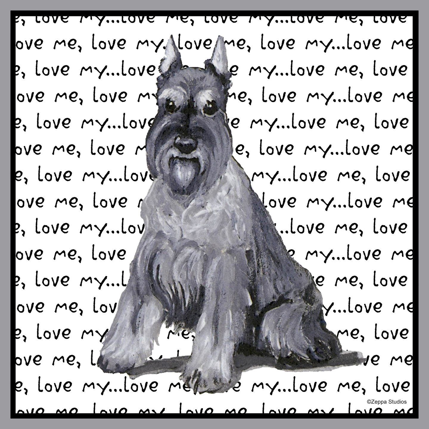 Schnauzer Love Text - Adult Unisex T-Shirt