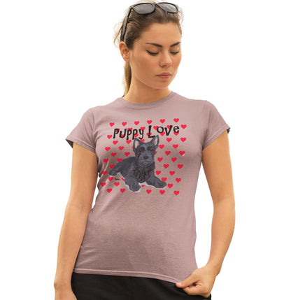 Scottie Puppy Love - Women's Fitted T-Shirt