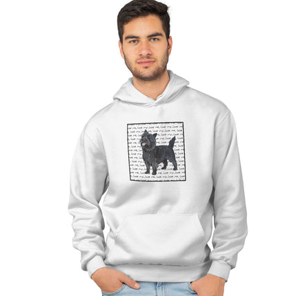 Cairn Terrier Love Text - Adult Unisex Hoodie Sweatshirt