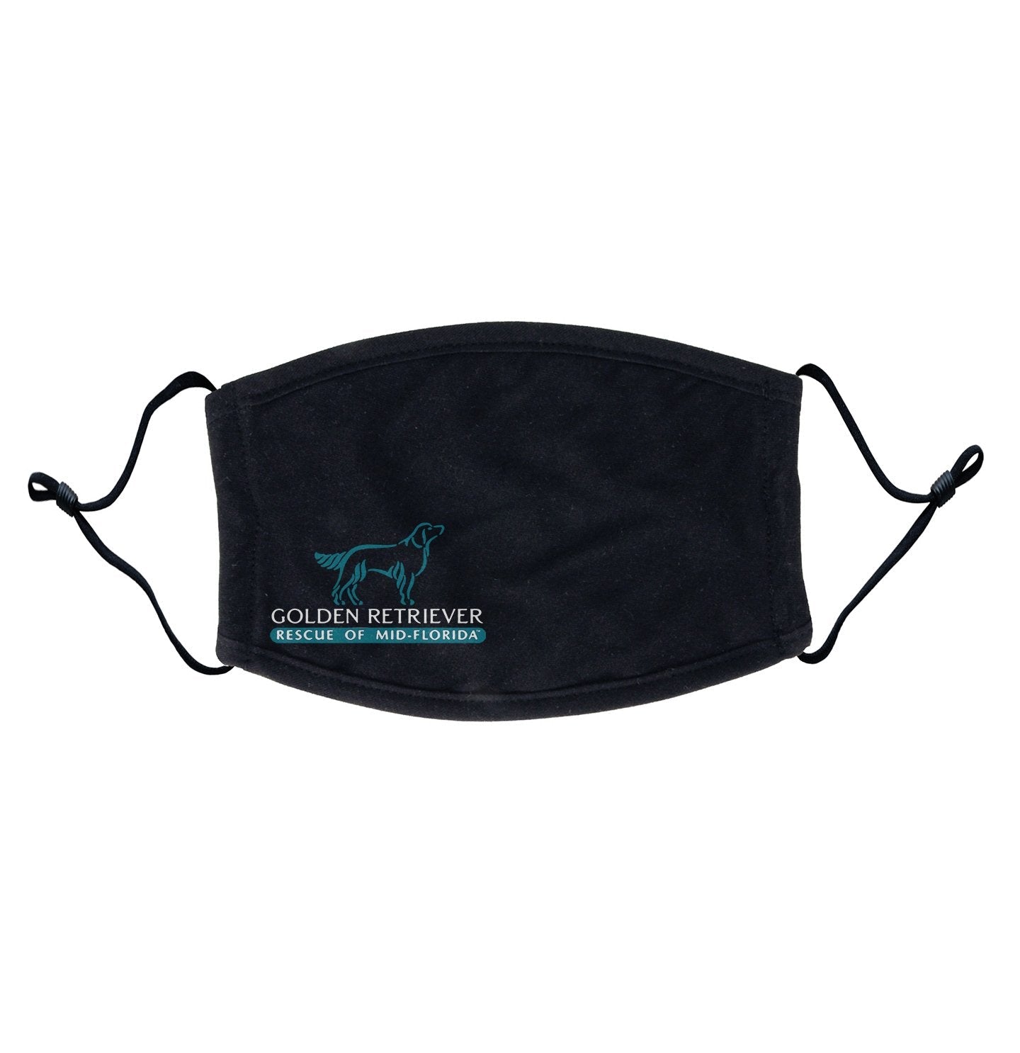 GRRMF - Golden Retriever Rescue of Mid-Florida Logo - Left Side - Adult Adjustable Face Mask