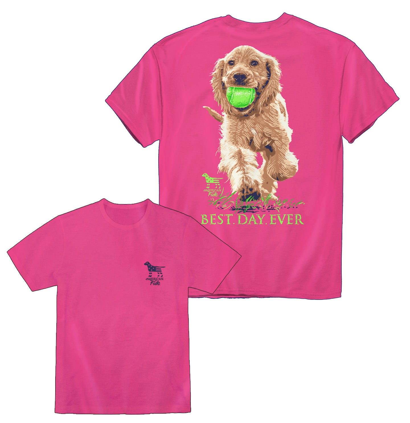 Golden Retriever - Best Day Ever - American Fido - Adult Unisex T-Shirt