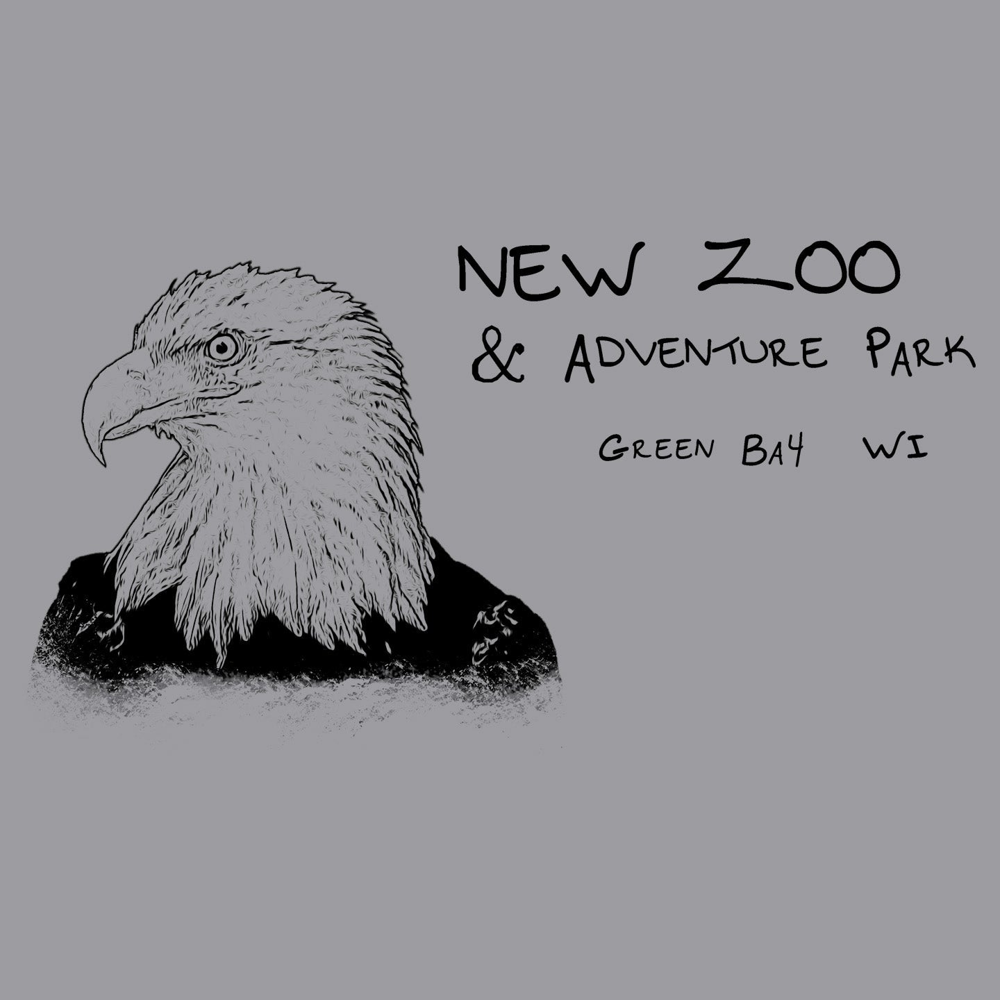 NEW Zoo Bald Eagle Outline - Adult Unisex Long Sleeve T-Shirt