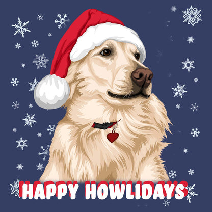 Happy Howlidays Santa Golden - Adult Unisex Long Sleeve T-Shirt