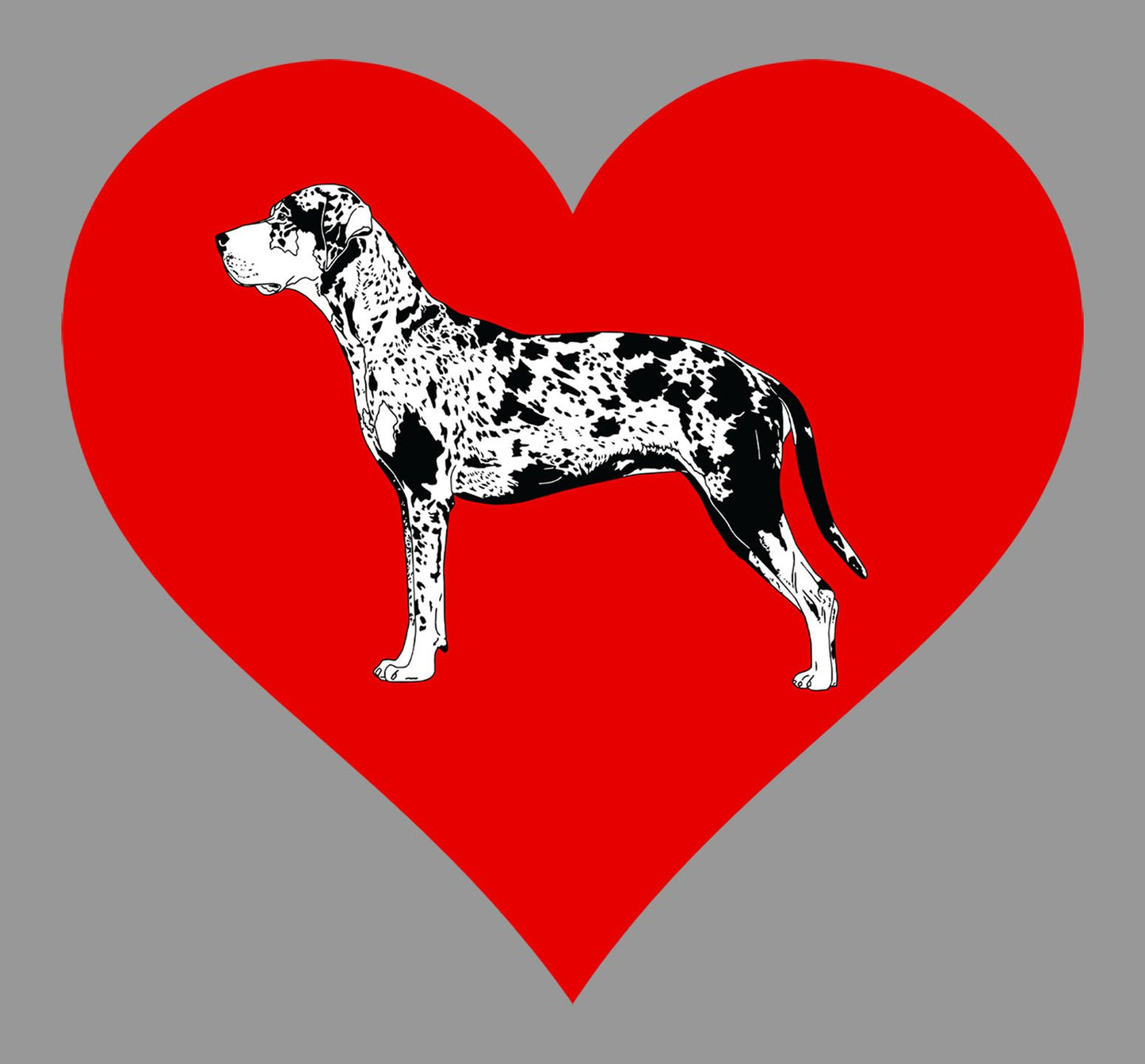 Louisiana Catahoula Leopard Dog on Heart Left Chest - Women's Full-Zip Hoodie Sweatshirt