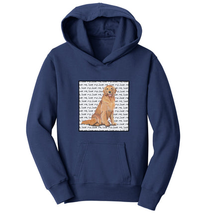 Golden Love Text - Kids' Unisex Hoodie Sweatshirt