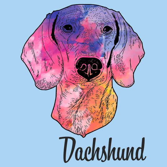 Colorful Dachshund Headshot - Adult Unisex T-Shirt