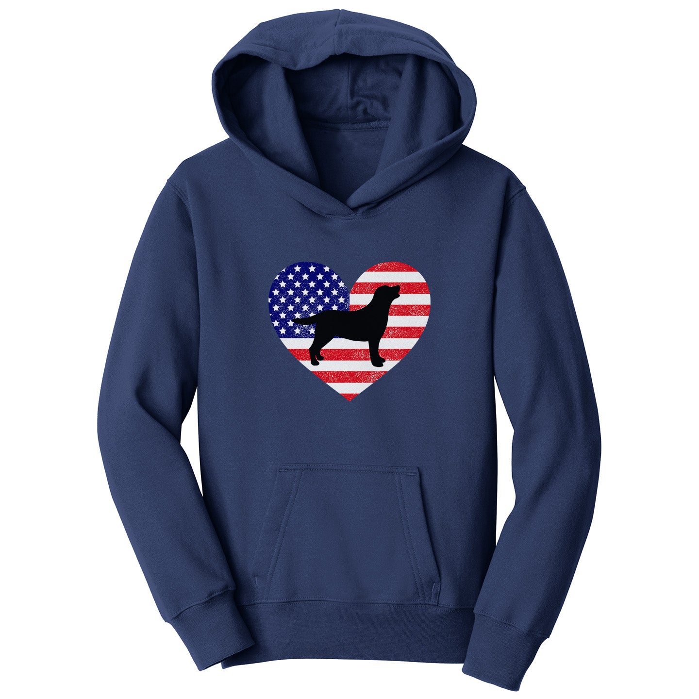 USA Flag Lab Silhouette - Kids' Unisex Hoodie Sweatshirt