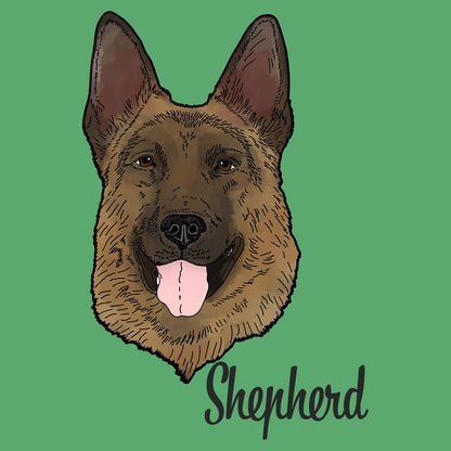 Black & Tan German Shepherd Headshot - Adult Unisex T-Shirt