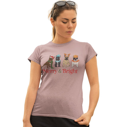 Animal Pride - Frenchie Christmas Line Up - Women's Fitted T-Shirt