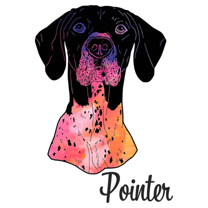 Colorful German Shorthaired Pointer Headshot - Women's V-Neck T-Shirt