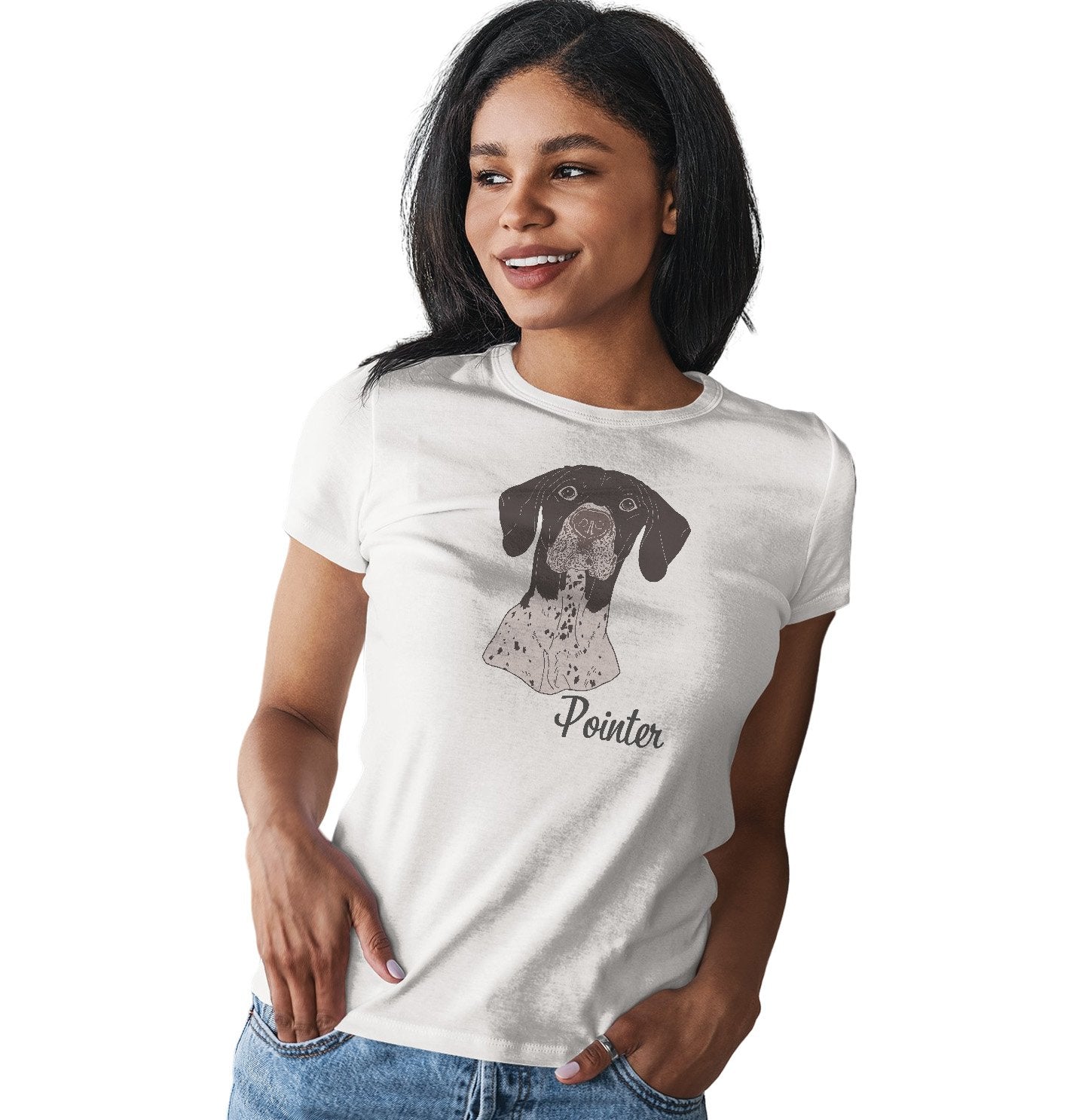 German Shorthaired Pointer Headshot - Women's Fitted T-Shirt