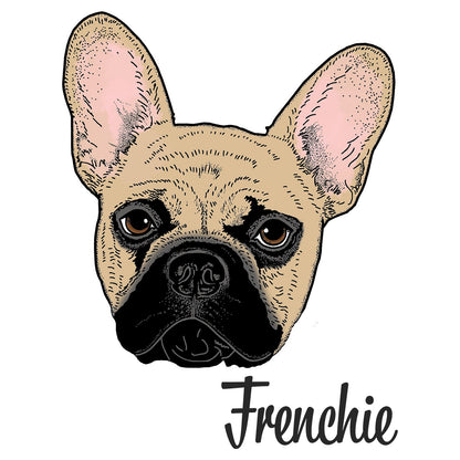 Tan Frenchie Headshot - Women's V-Neck Long Sleeve T-Shirt