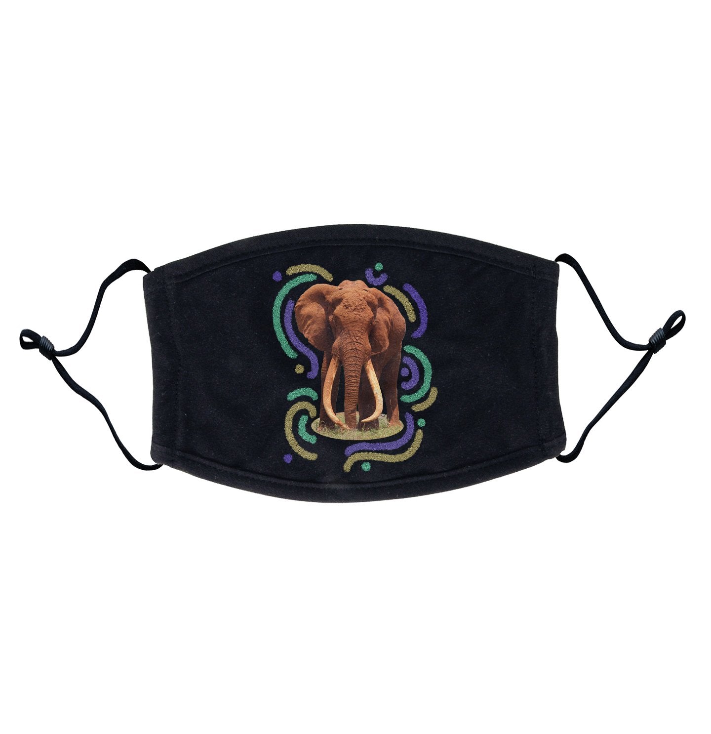 Wiggly Lines Elephant - Adult Adjustable Face Mask