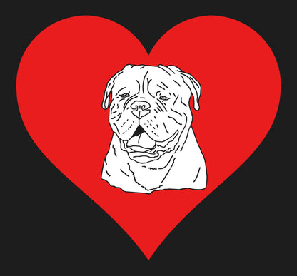Dogue de Bordeaux on Heart Left Chest - Women's Full-Zip Hoodie Sweatshirt