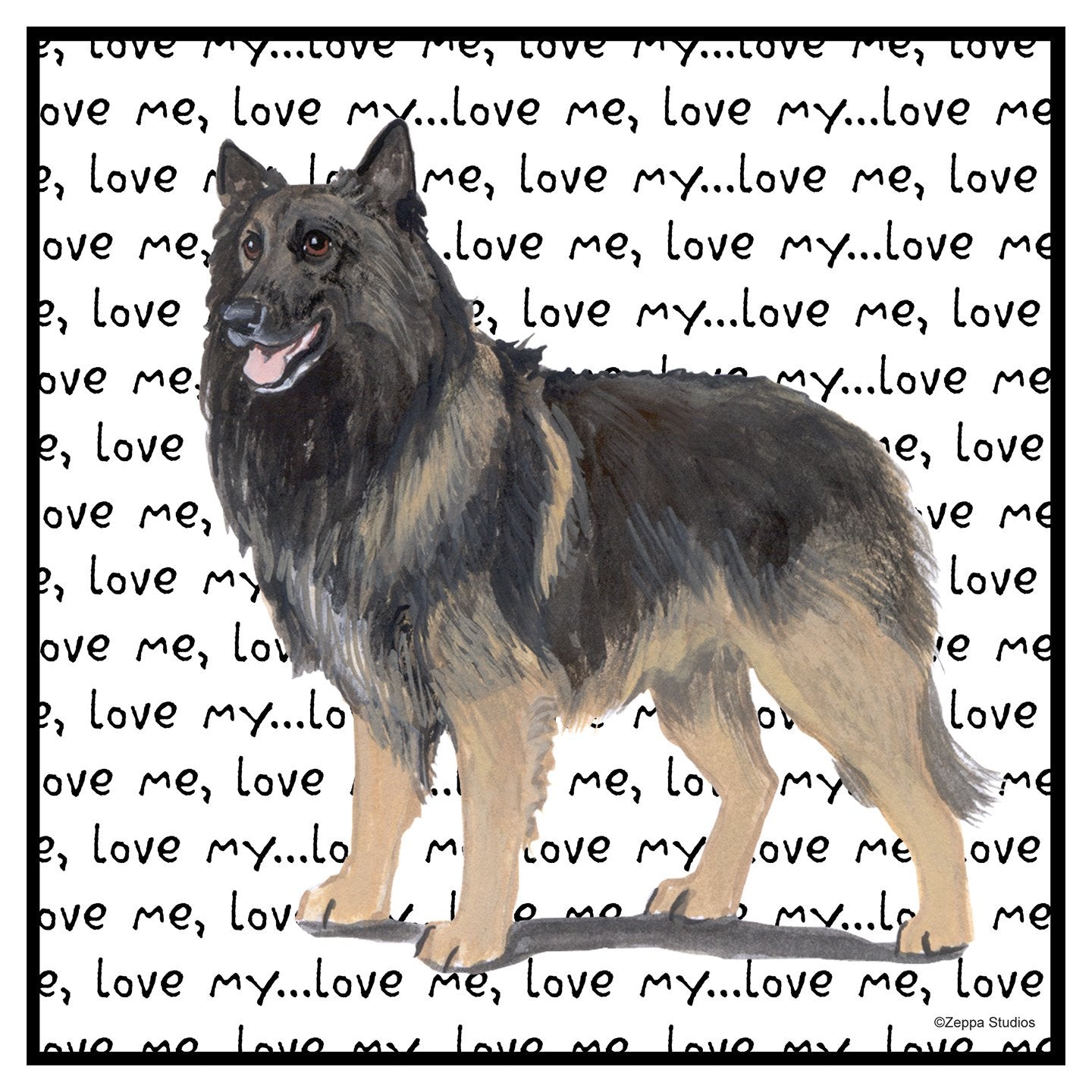 Belgian Tervuren Love Text - Women's Fitted T-Shirt
