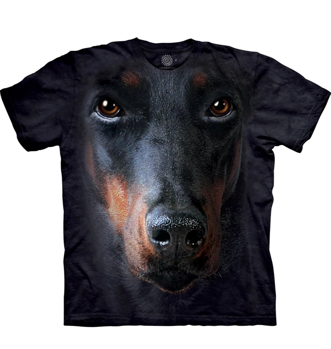 Doberman Face - The Mountain - 3D Dog T-Shirt