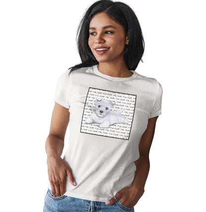 Westie Puppy Love Text - Women's Fitted T-Shirt