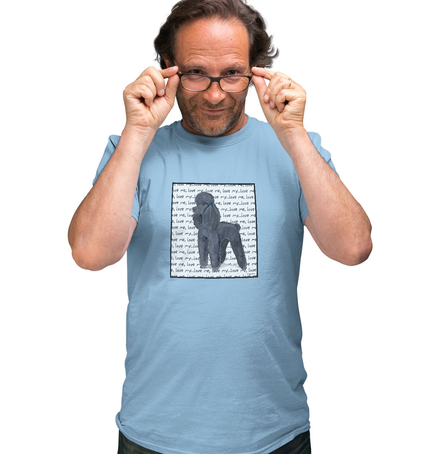 Animal Pride - Black Poodle Love Text - Adult Unisex T-Shirt