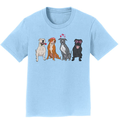 Pit Bull Love Line Up - Kids' Unisex T-Shirt