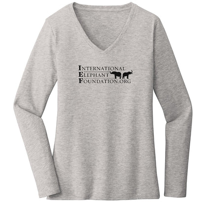 IEF Logo - Ladies' V-Neck Long Sleeve T-Shirt