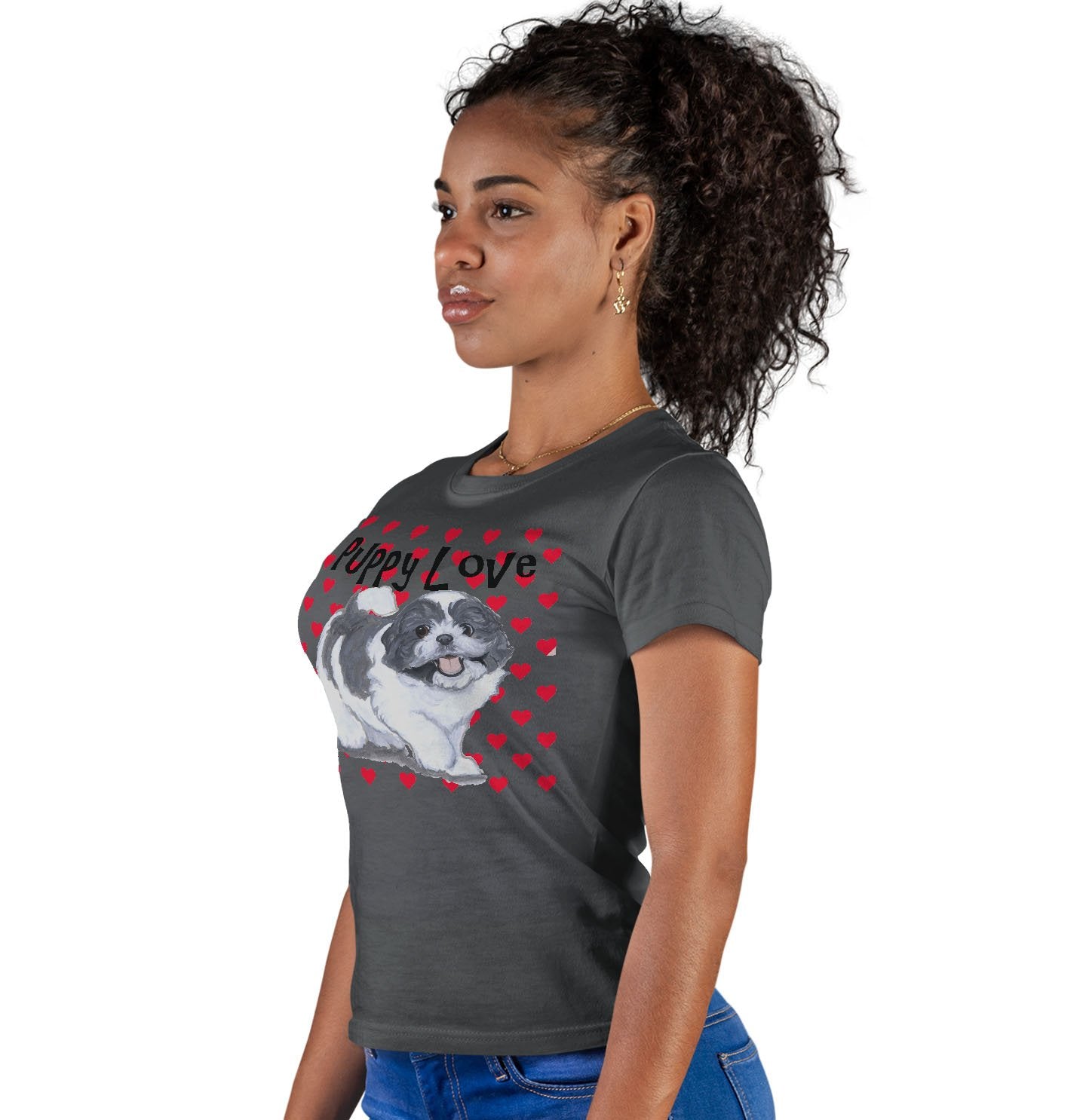 Animal Pride - Shih Tzu Puppy Love - Women's Fitted T-Shirt