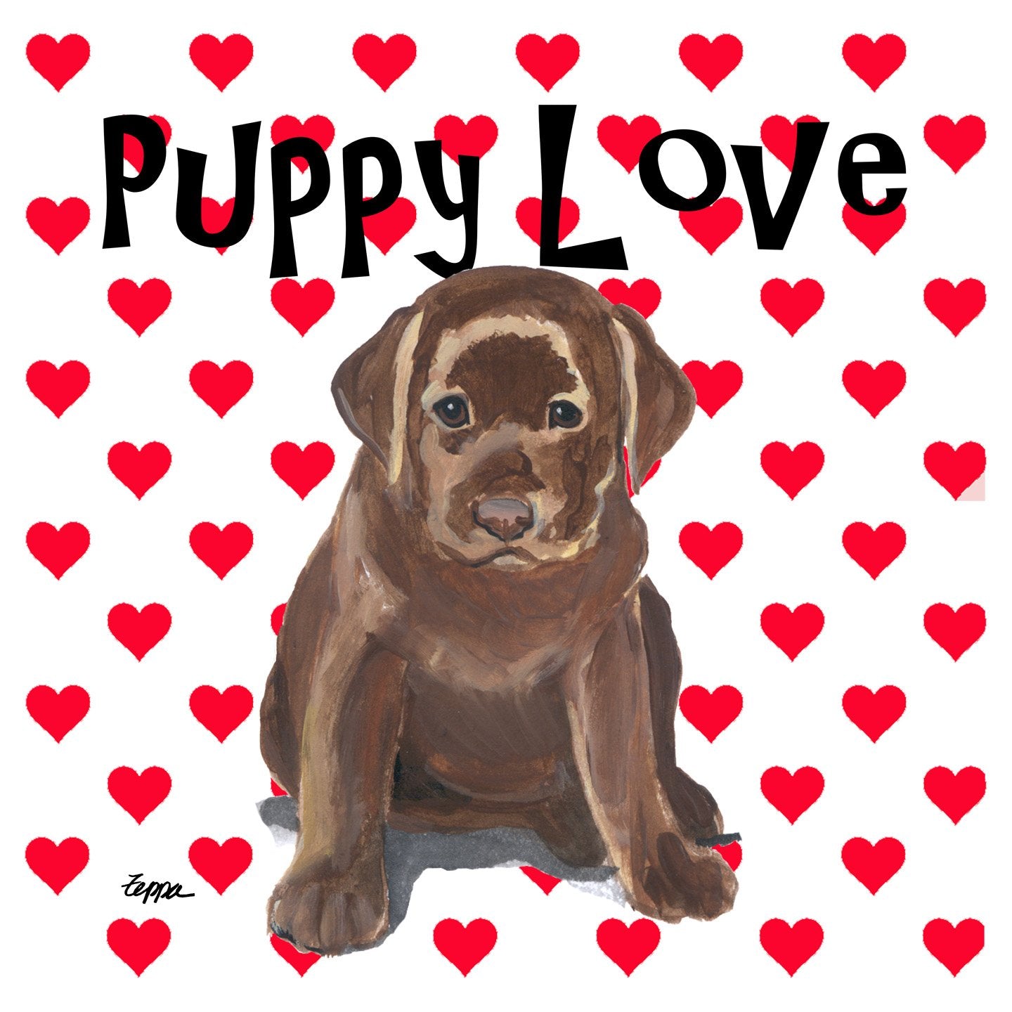 Chocolate Lab Puppy Love - Adult Unisex T-Shirt