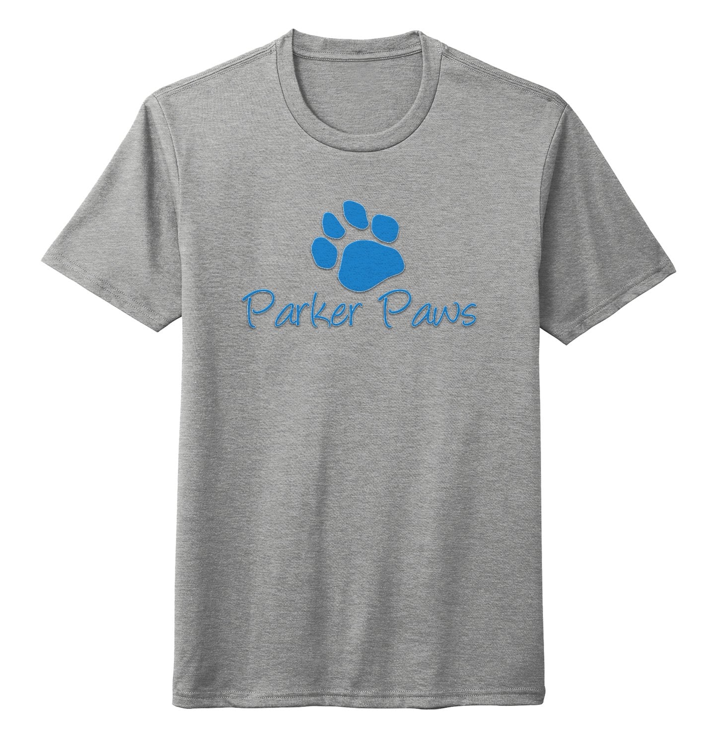 Parker Paws Blue Paw Print Logo - Adult Tri-Blend T-Shirt