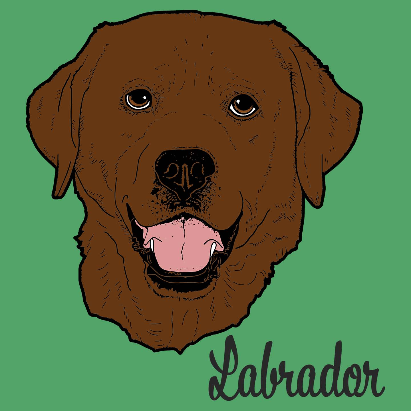 Chocolate Labrador Headshot - Adult Unisex T-Shirt