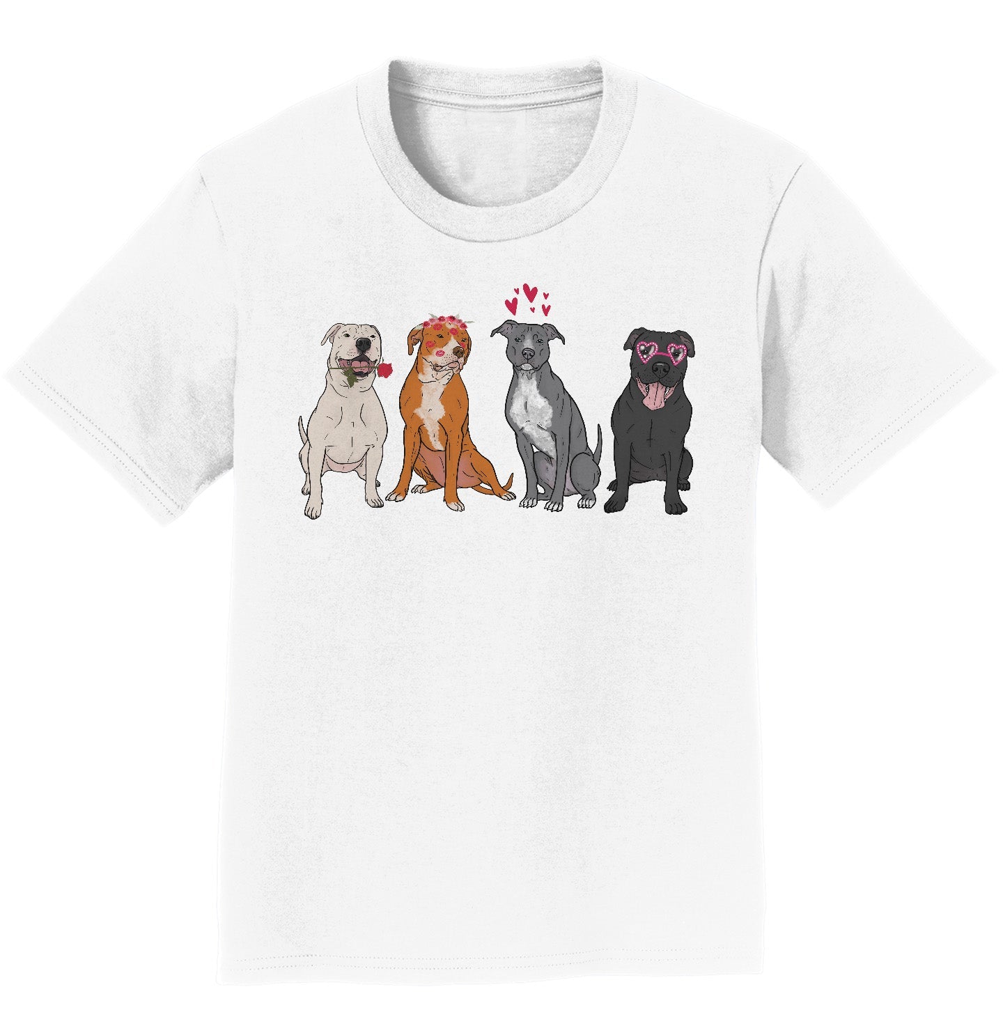 Pit Bull Love Line Up - Kids' Unisex T-Shirt