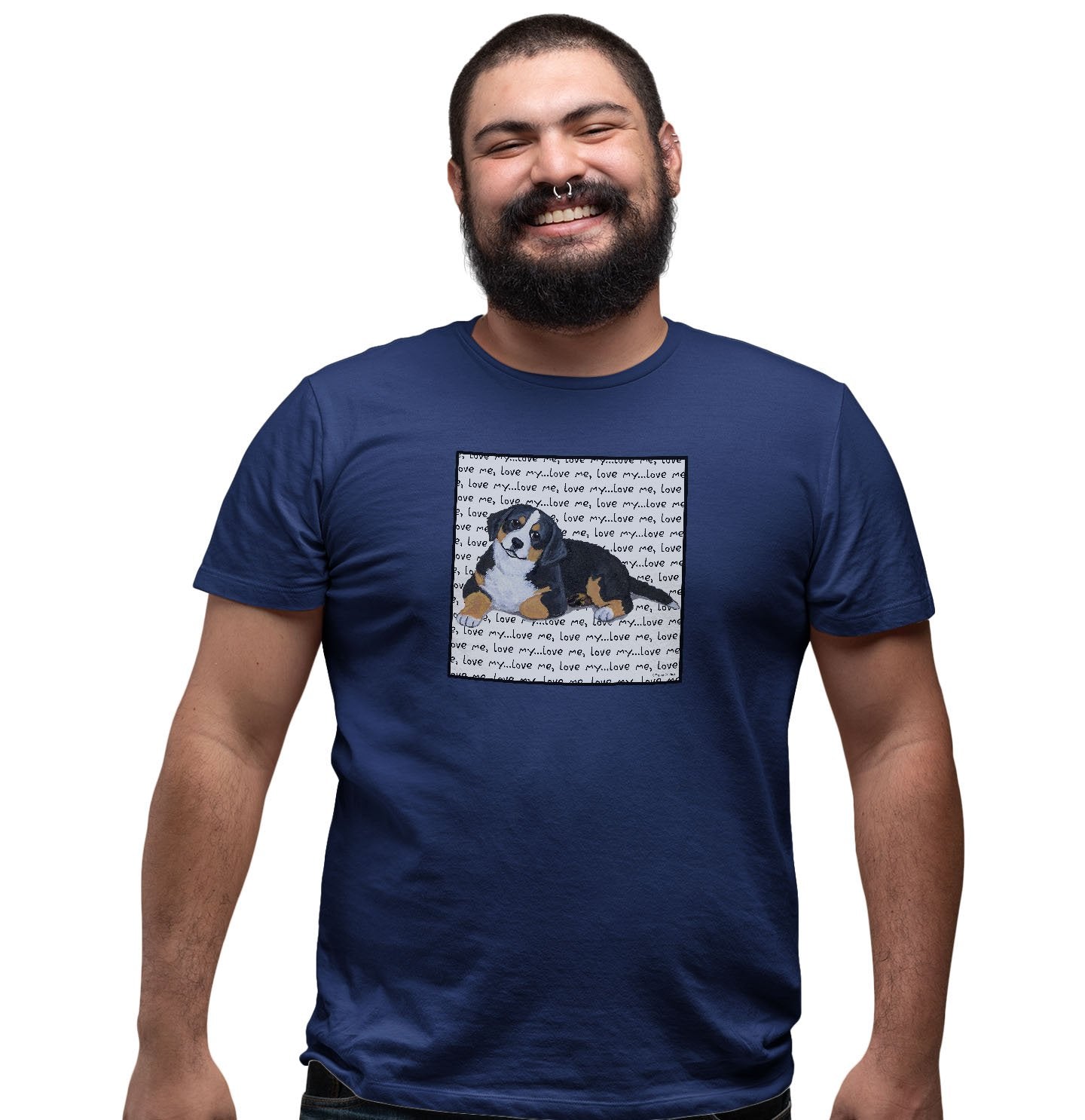 Bernese Mountain Dog Puppy Love Text - Adult Unisex T-Shirt