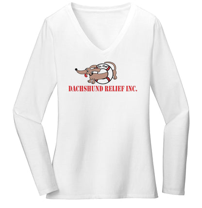 So Cal Dachshund Relief Logo - Women's V-Neck Long Sleeve T-Shirt