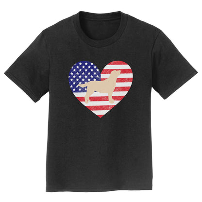 USA Flag Yellow Lab Silhouette - Kids' Unisex T-Shirt