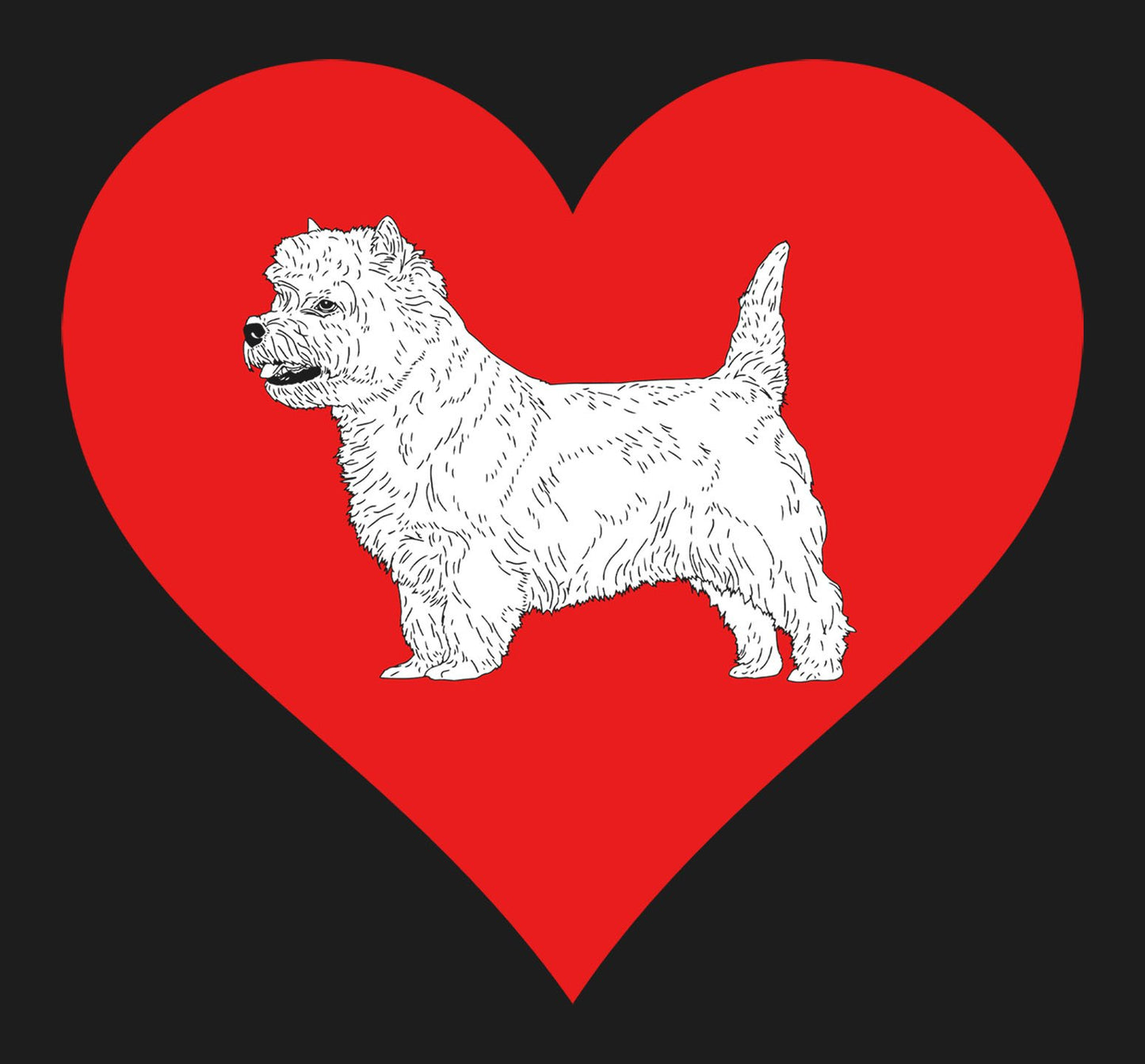 Cairn Terrier on Heart Left Chest - Women's Full-Zip Hoodie Sweatshirt