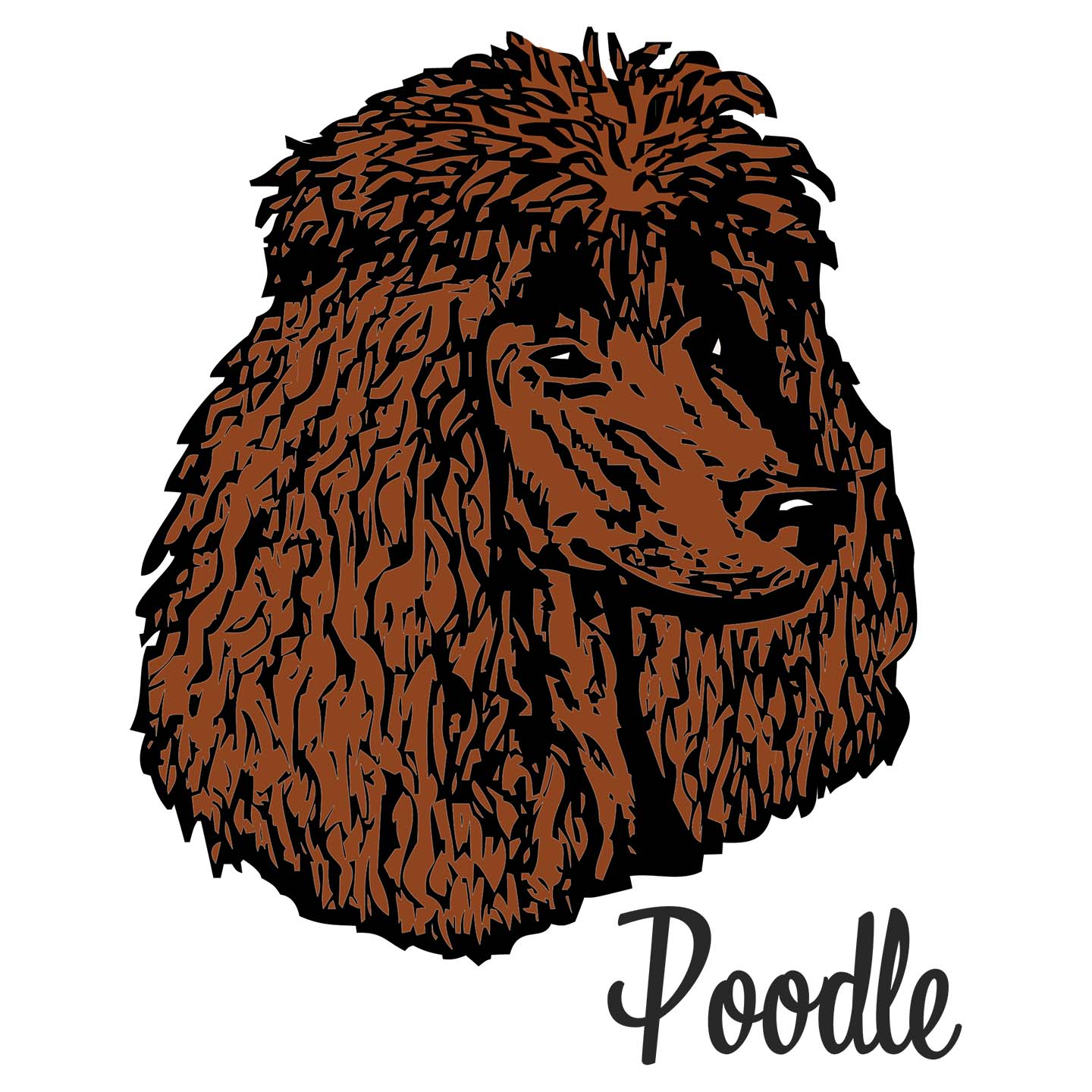 Brown Poodle Headshot - Adult Unisex Hoodie Sweatshirt