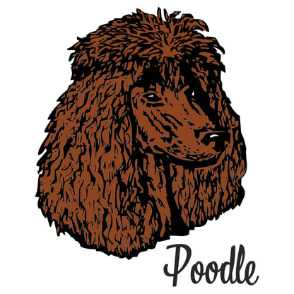 Brown Poodle Headshot - Adult Unisex Hoodie Sweatshirt