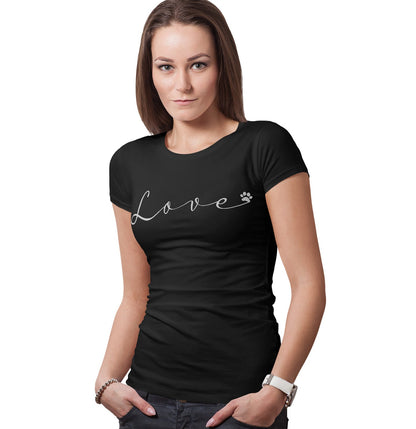 Love Script Paw - Women's Fitted T-Shirt