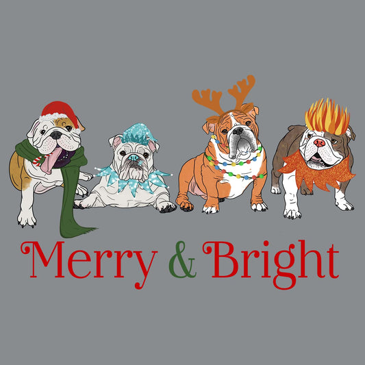 Bulldog Christmas Line Up - Adult Unisex Crewneck Sweatshirt