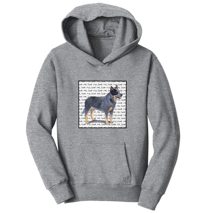 Australian Cattle Dog Love Text - Kids' Unisex Hoodie Sweatshirt