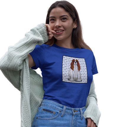 Blenheim Cavalier Love Text - Women's Fitted T-Shirt